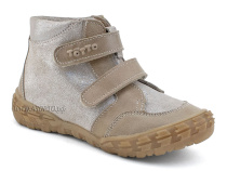 201-191,138 Тотто (Totto), ботинки демисезонние детские профилактические на байке, кожа, серо-бежевый в Санкт-Петербурге