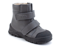 3381-721 Тотто (Totto), ботинки детские утепленные ортопедические профилактические, байка, кожа, серый в Санкт-Петербурге