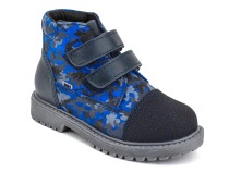 201-721 (26-30) Бос (Bos), ботинки детские утепленные профилактические, байка,  кожа,  синий, милитари в Санкт-Петербурге