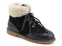 А44-071-2 Сурсил (Sursil-Ortho), ботинки детские ортопедические профилактичские, зимние, натуральный мех, замша, кожа, черный в Санкт-Петербурге
