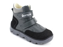 BL-271(3) Боттилини (Bottilini), ботинки  детские демисезонные ортопедические профилактические, кожа, байка, серый в Санкт-Петербурге